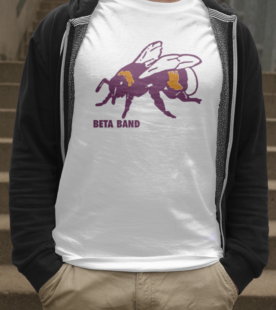 Beta Band Abstract Bee Purple Yellow T-Shirt