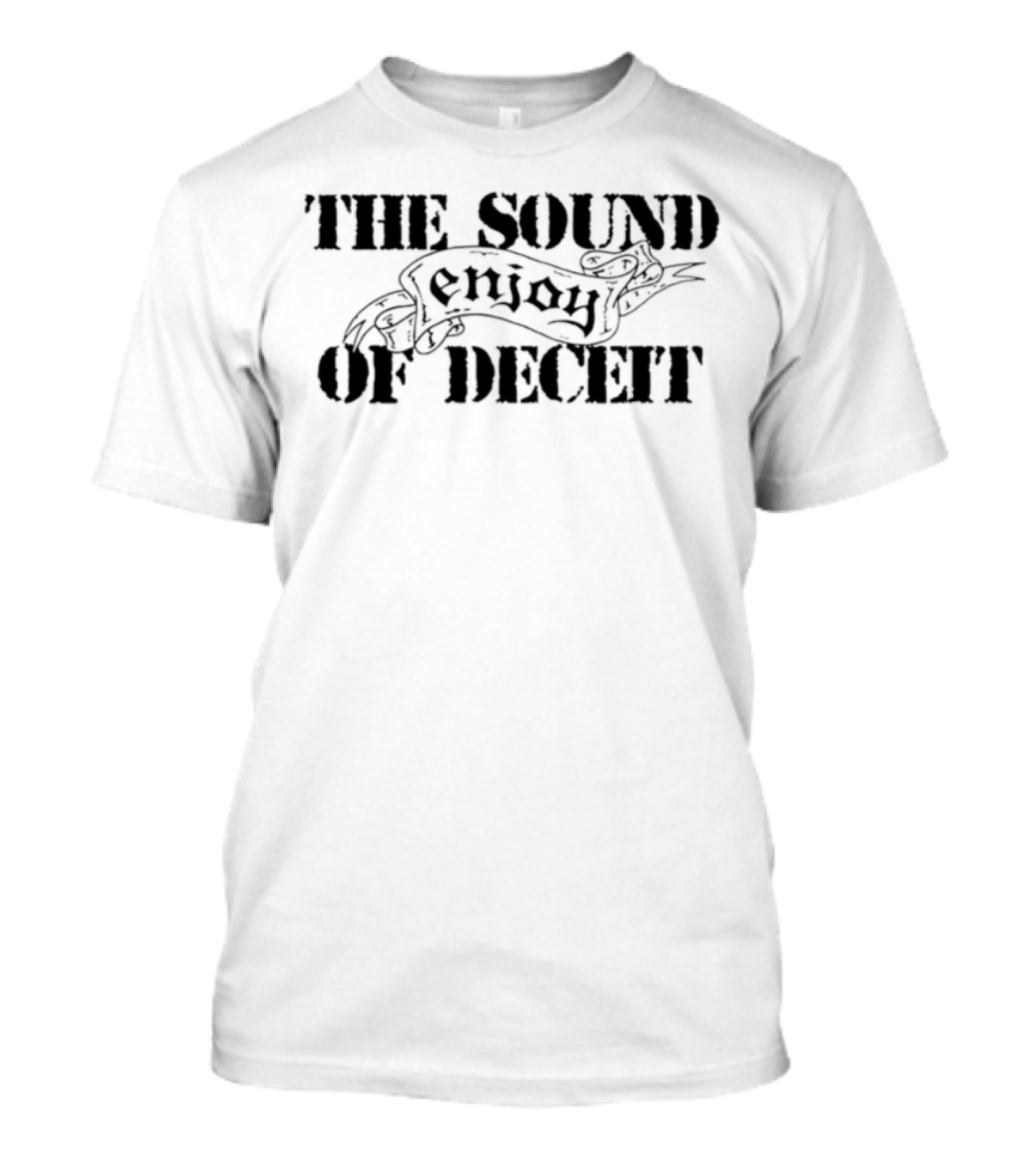 Enjoy Sound Of Deceit Comic Style Cat Illustration T-Shirt