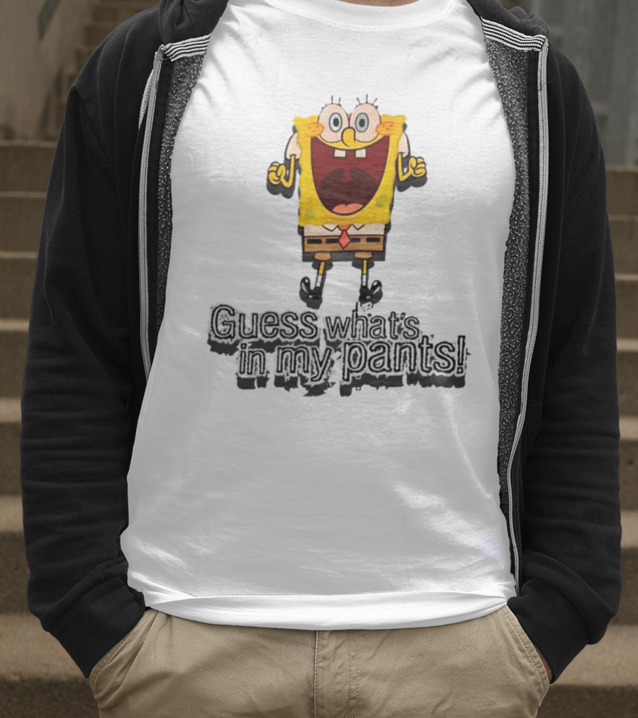 "Guess What's In My Pants Funny SpongeBob SquarePants Patrick Reference" T-Shirt