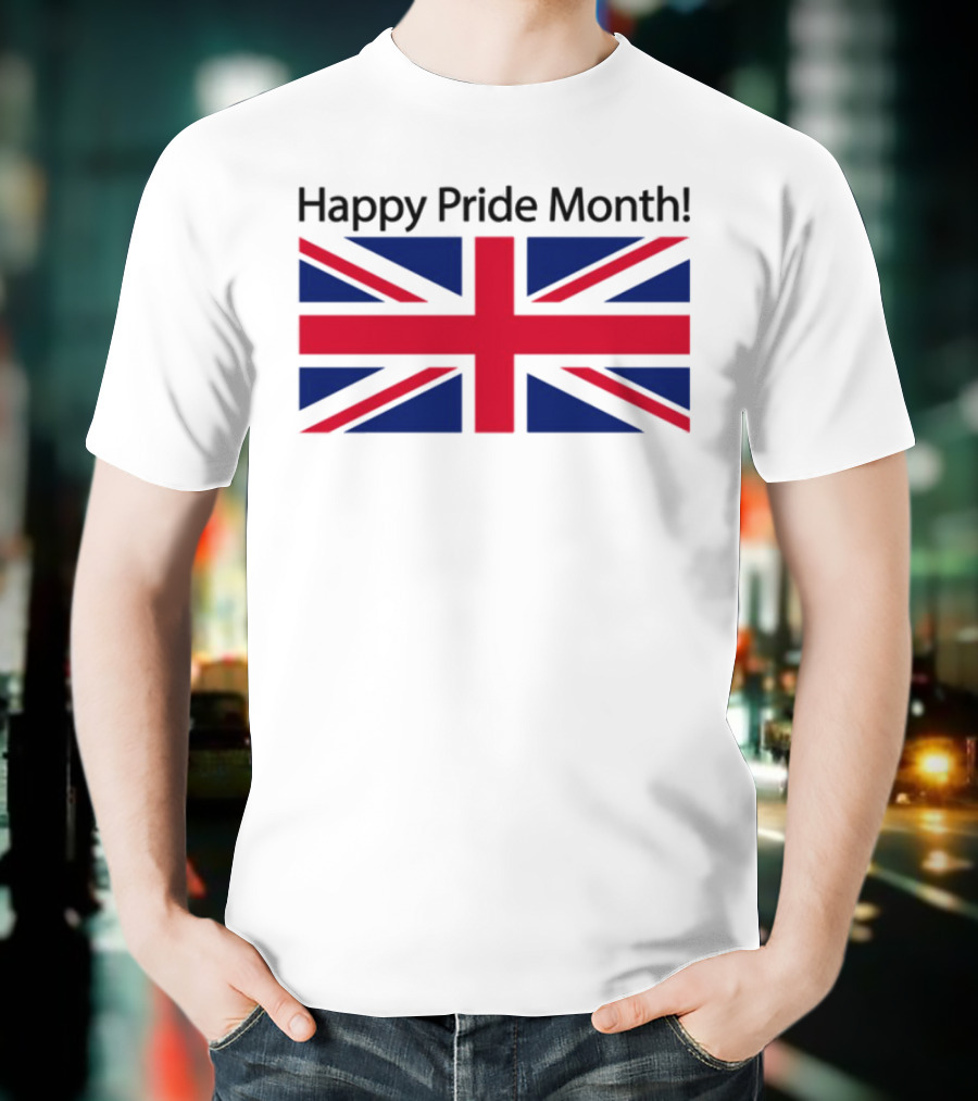 UK Flag Illegalshirts Happy Pride Month American Flag T-Shirt