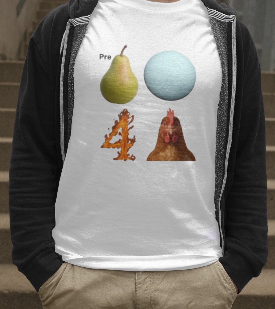 Prepare Pear Sphere Fire Chicken T-Shirt