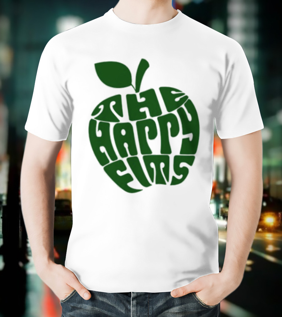 The Happy Fits Green Apple Text Art T-Shirt