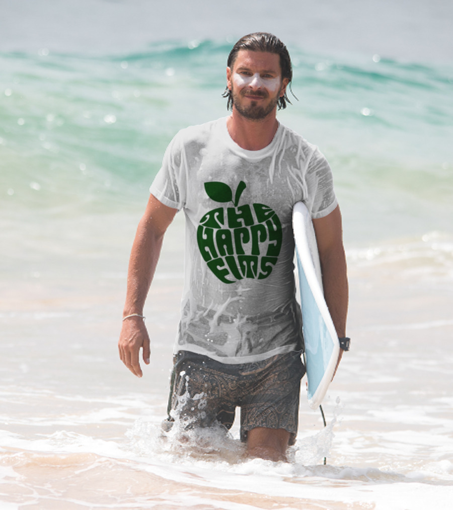 The Happy Fits Green Apple Text Art T-Shirt