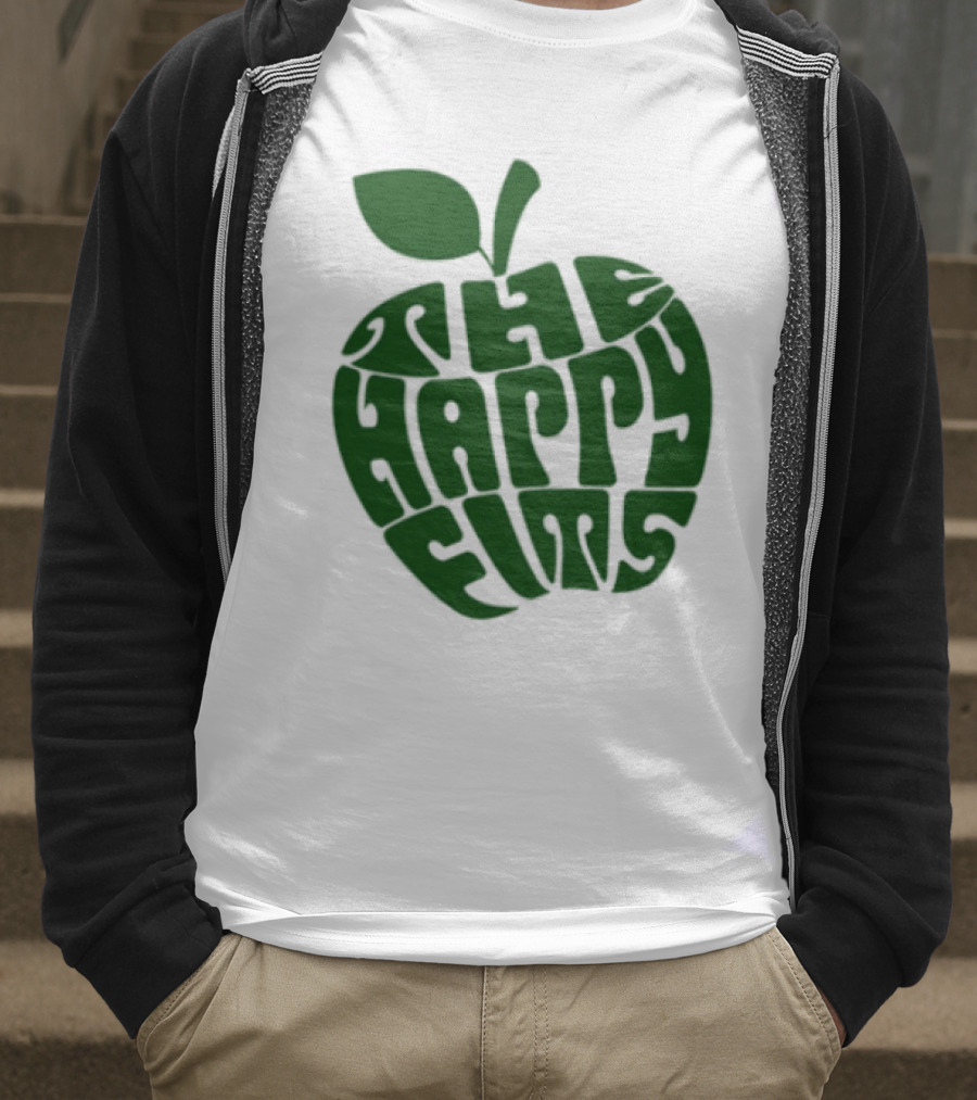 The Happy Fits Green Apple Text Art T-Shirt