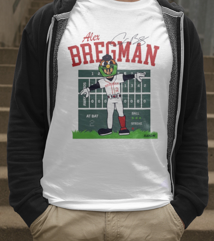 Alex Bregman Slashline Mascot Signature T-Shirt