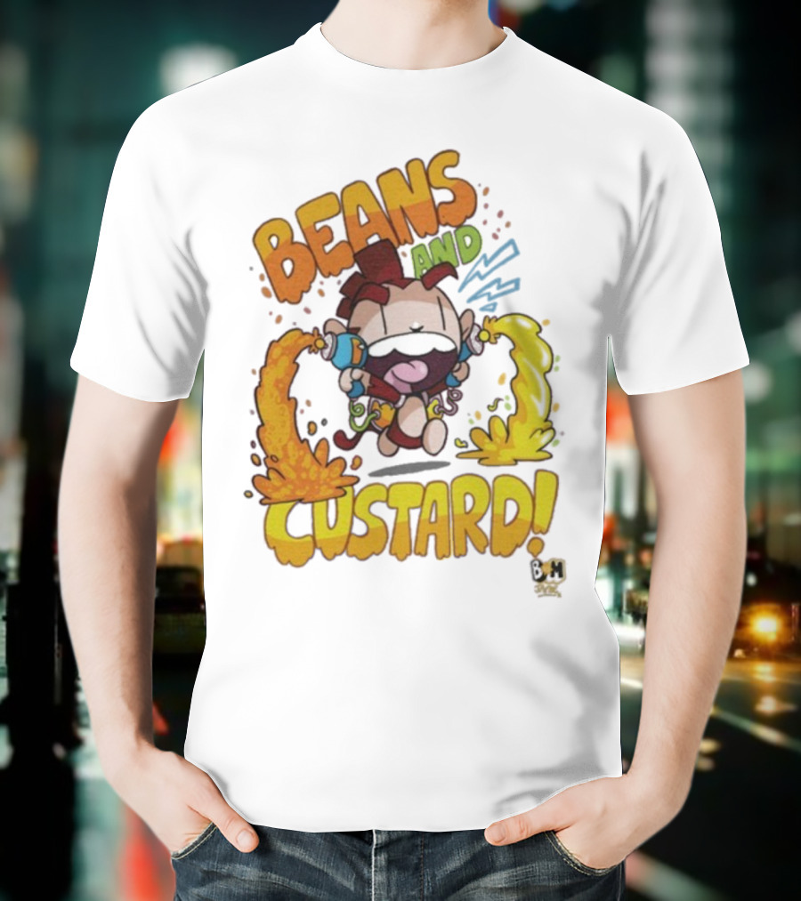 Beans And Custard Monkey Splash Comic Style Adventure T-Shirt