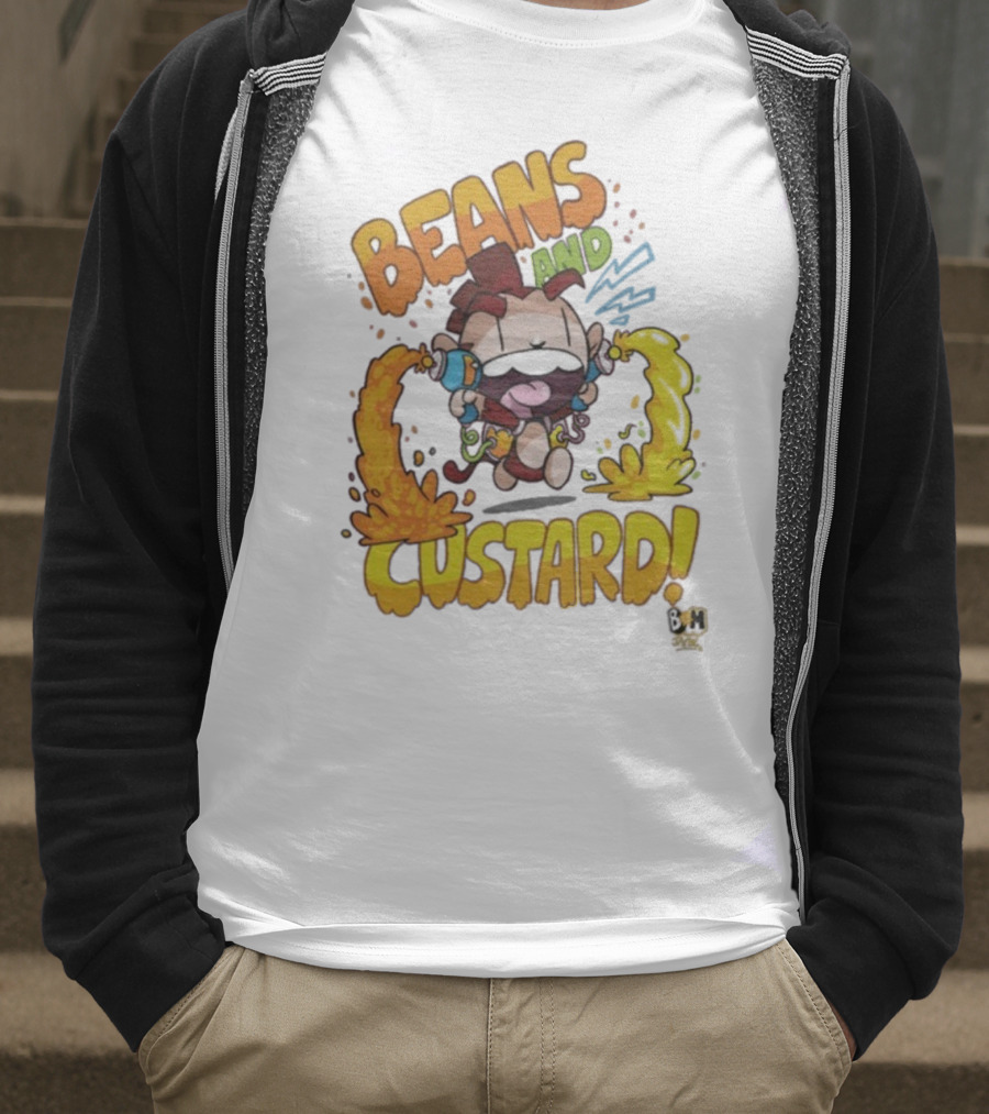 Beans And Custard Monkey Splash Comic Style Adventure T-Shirt