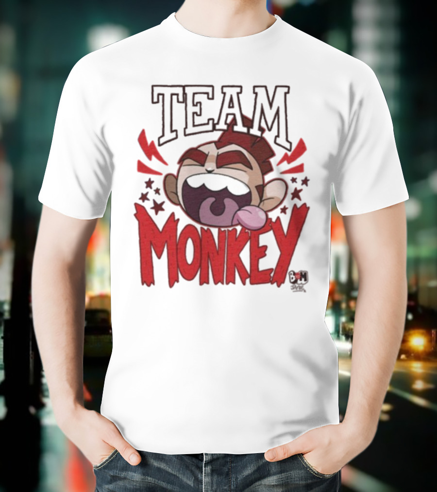 TEAM MONKEY BUNNY VS MONKEY TEAM SUPPORTERS FUN FACE T-Shirt