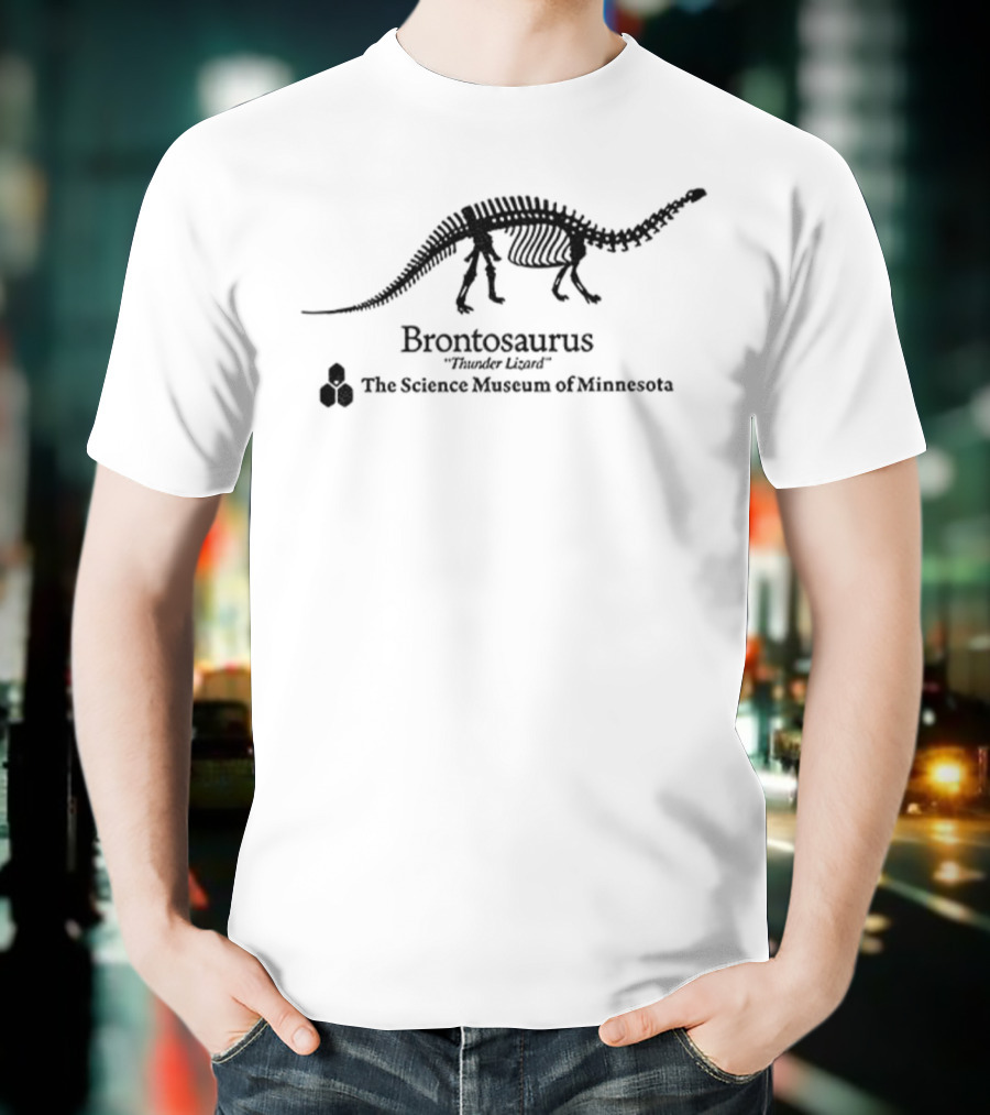 Brontosaurus Thunder Lizard The Science Museum Of Minnesota Stranger Things Dustin T-Shirt