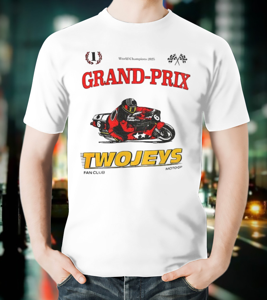 Grand Prix World Champions 2025 Twojeys Moto Racing Fan Club T-Shirt
