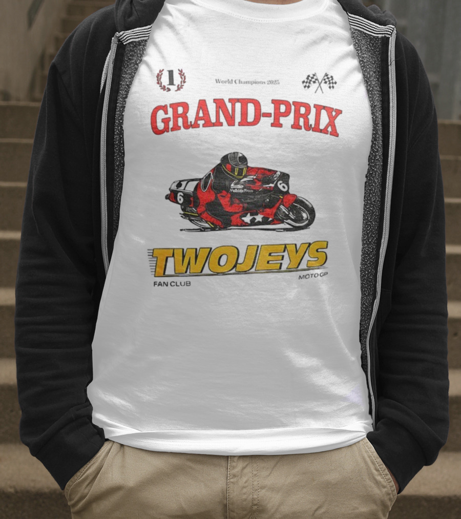 Grand Prix World Champions 2025 Twojeys Moto Racing Fan Club T-Shirt