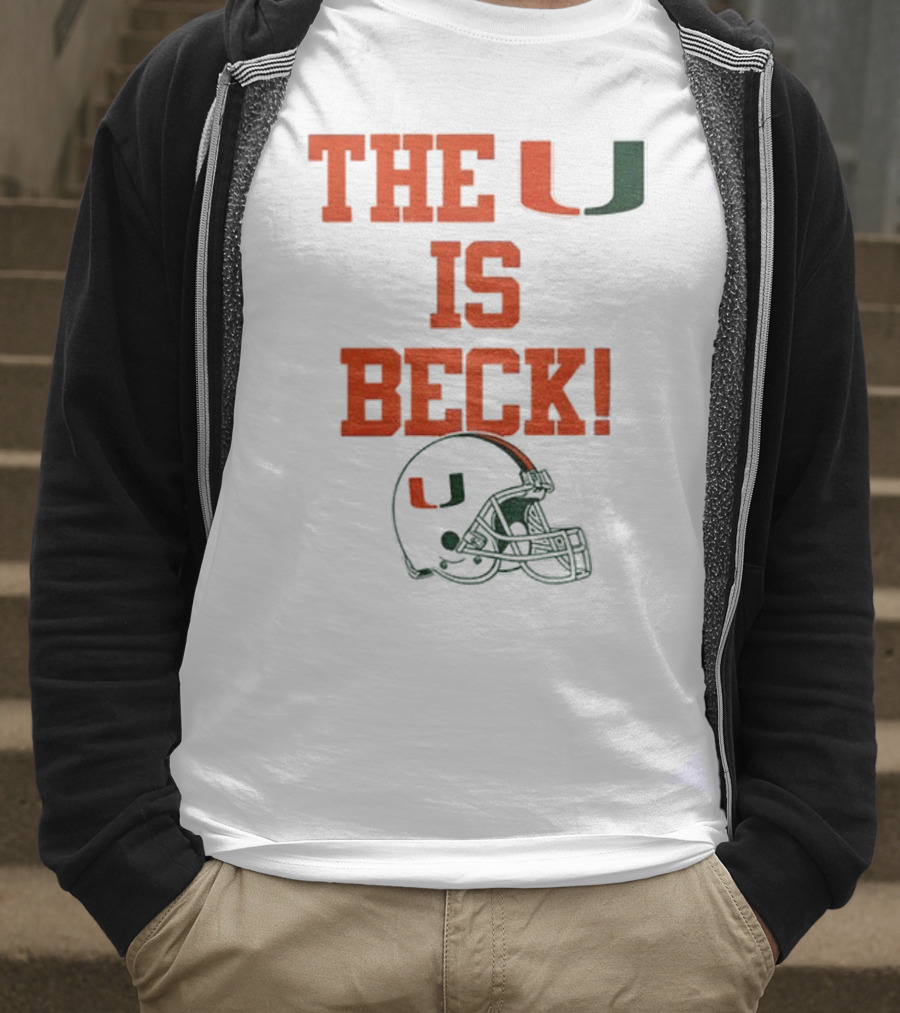 The U Is Beck Miami Hurricanes Helmet NFL Football Lover T-Shirt