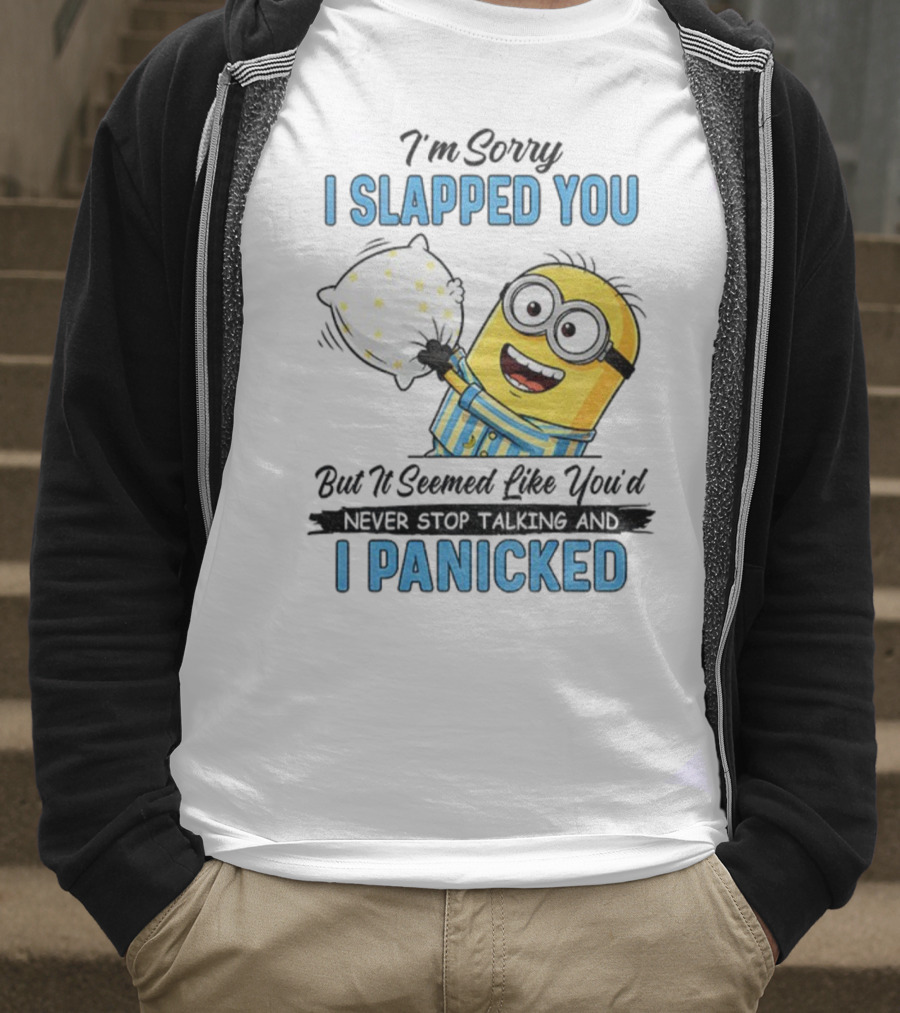 Minion I Slapped You I Panicked Pillow Fight Pajamas T-Shirt