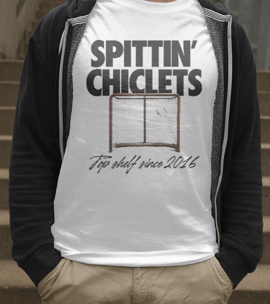 Spittin Chiclets Top Shelf Since 2016 Hockey Net T-Shirt