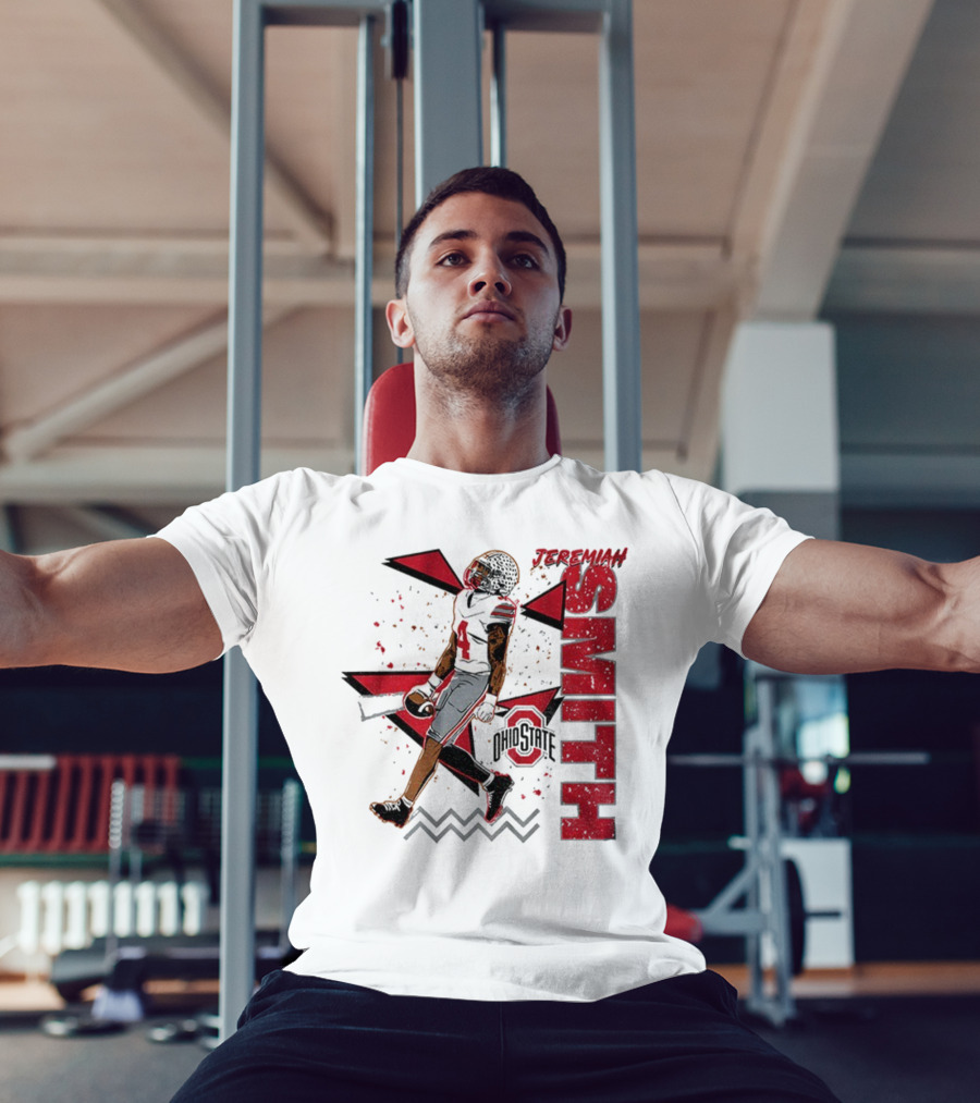 Ohio State Buckeyes Football Jeremiah Smith 90s Style Vintage Red Black Pattern T-Shirt