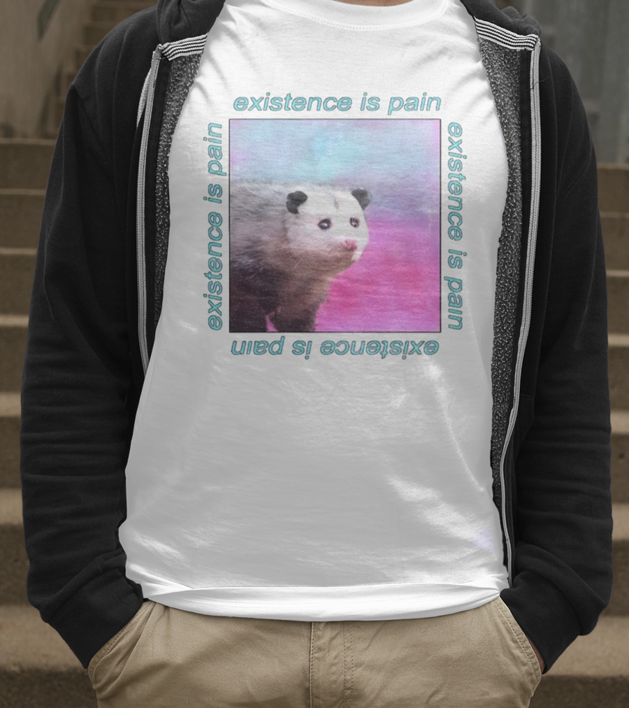 Existence Is Pain Possum Vintage Retro Theme T-Shirt