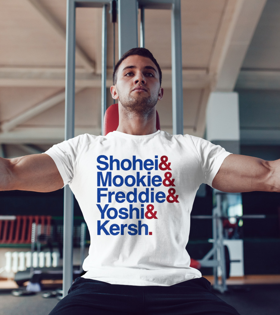 Shohei Mookie Freddie Yoshi Kersh Los Angeles Dodgers Baseball Ampersand Stars 2025 T-Shirt