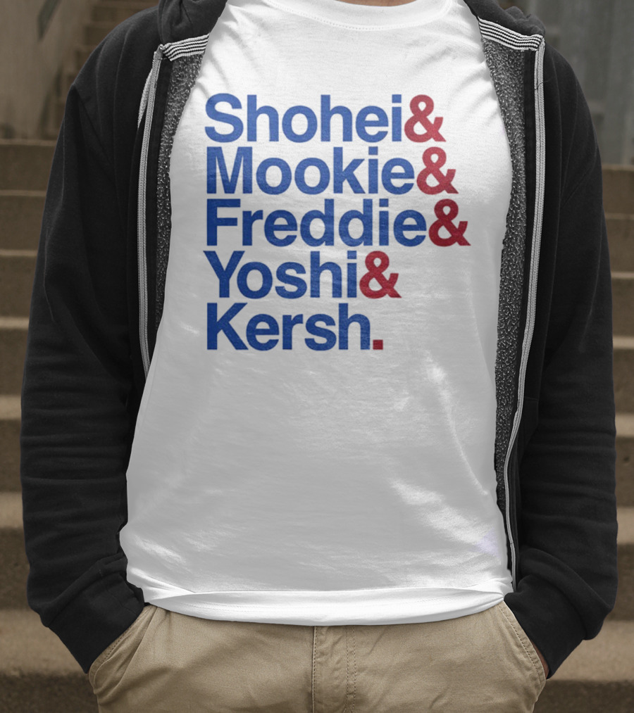 Shohei Mookie Freddie Yoshi Kersh Los Angeles Dodgers Baseball Ampersand Stars 2025 T-Shirt