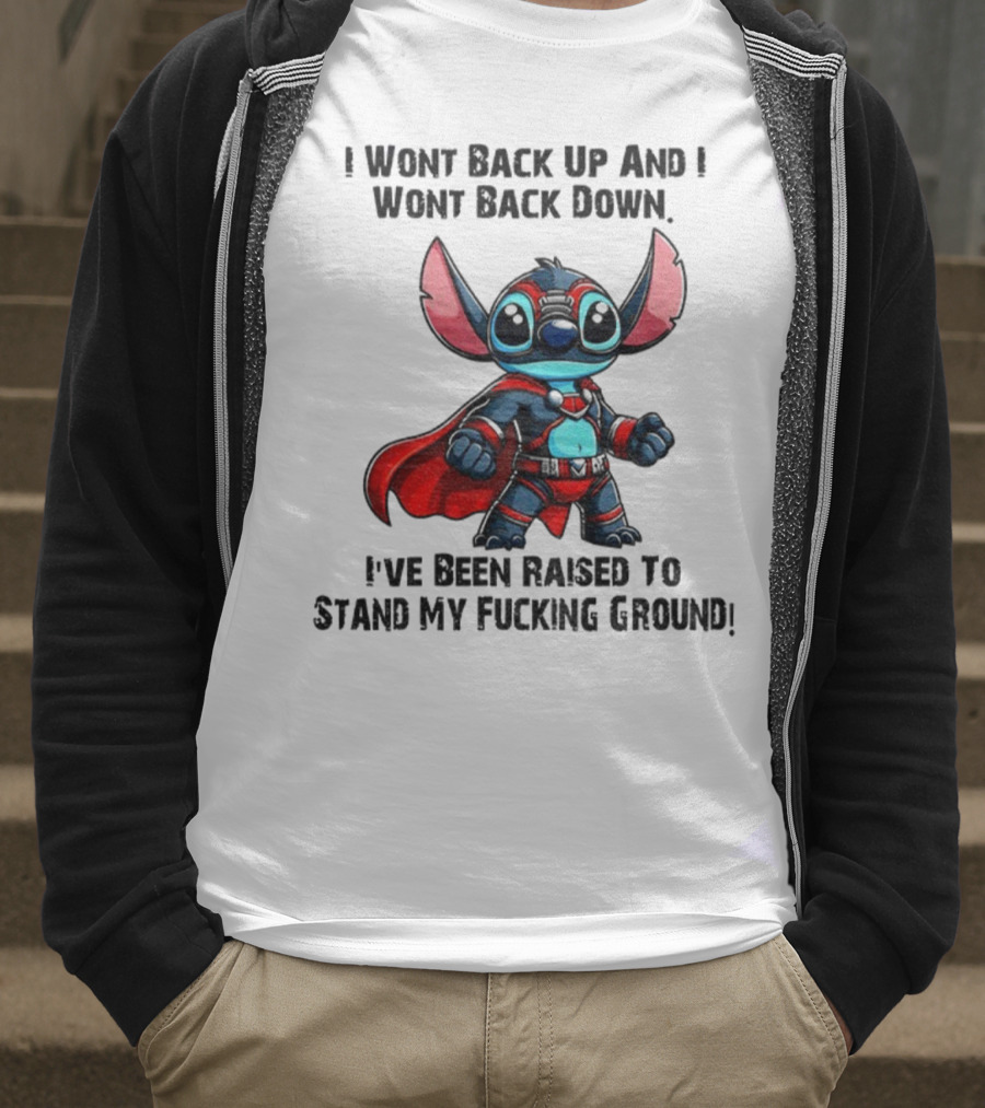 Stitch Superhero Stand My Ground Quote T-Shirt