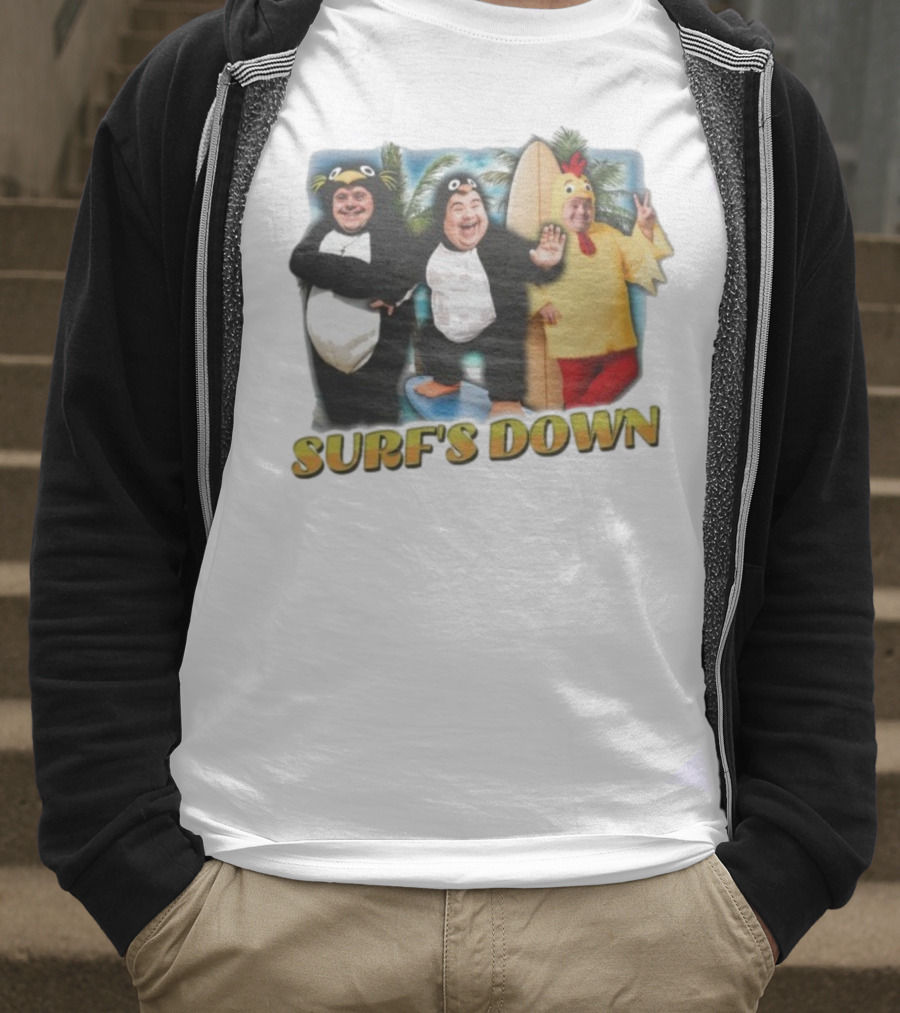 "Surf’s Down Penguin And Chicken Costume Fun" T-Shirt