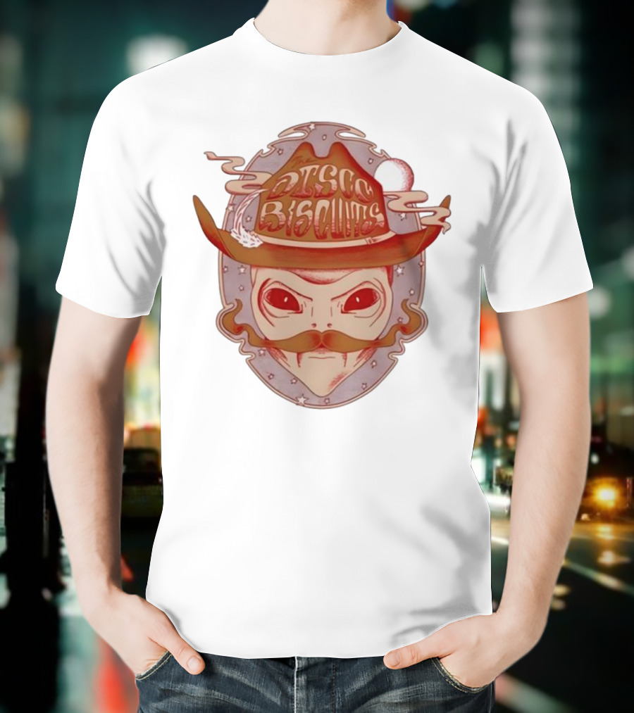 Disco Biscuits Alien Cowboy With Hat And Mustache T-Shirt