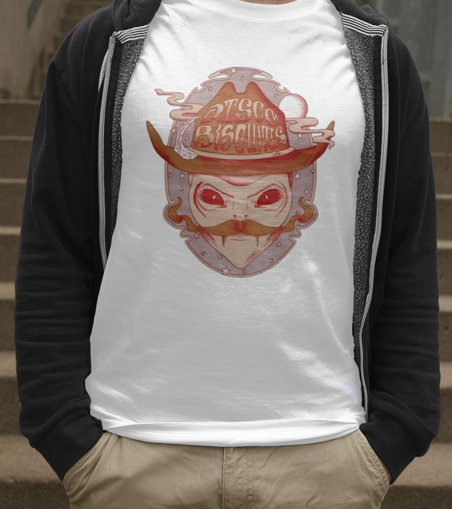 Disco Biscuits Alien Cowboy With Hat And Mustache T-Shirt