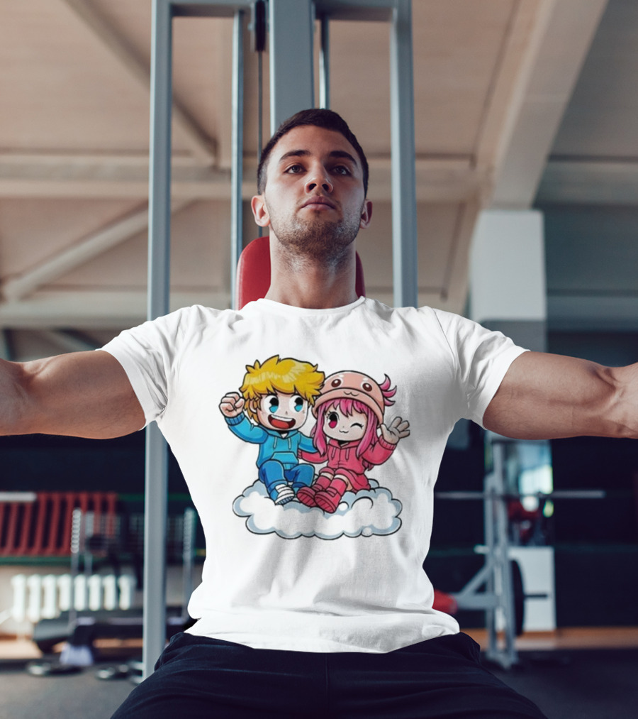 Ukri Et Lea Bio Cute Cartoon Characters On Cloud T-Shirt