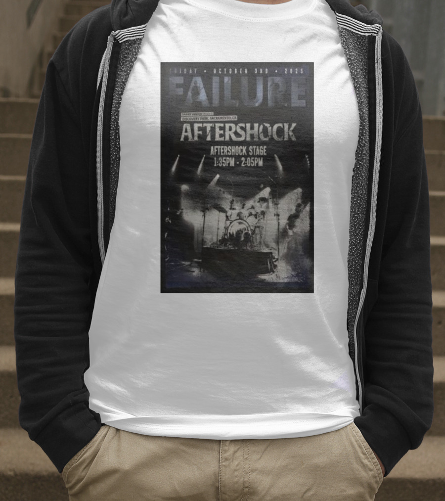 FAILURE Aftershock Discovery Park Sacramento October 3rd 2025 Tour T-Shirt