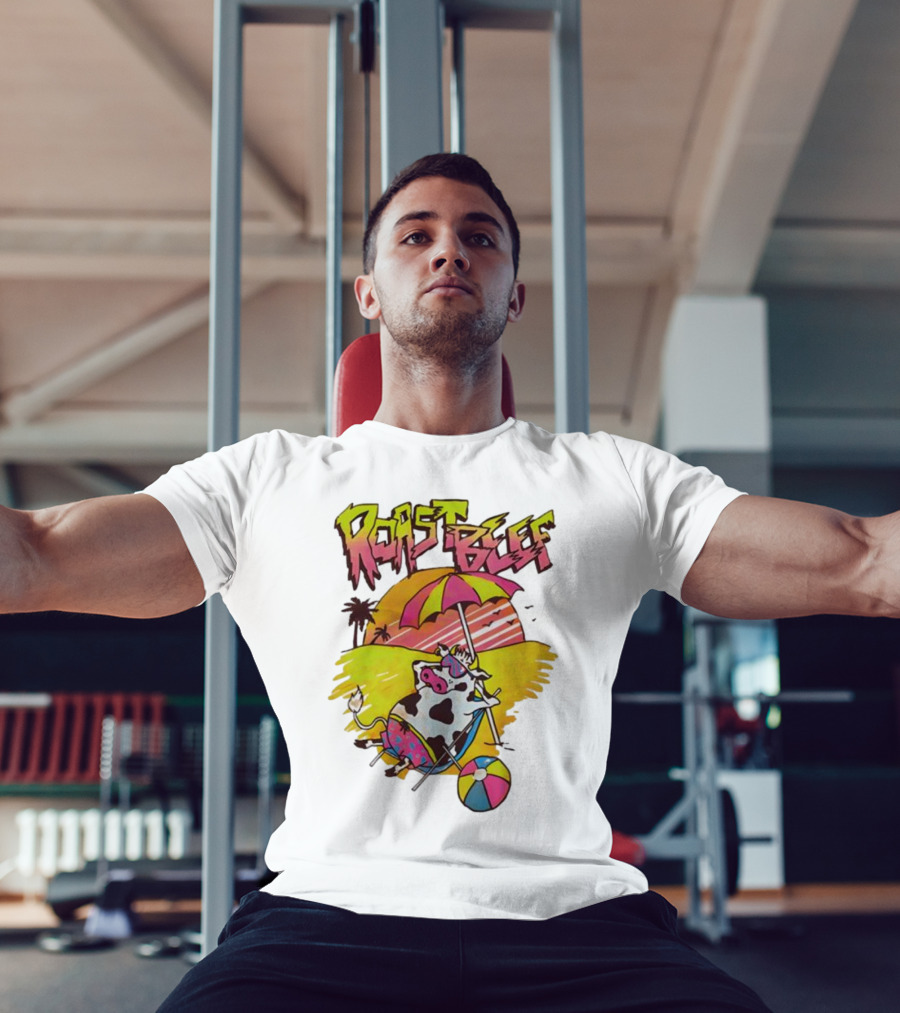 Roast Beef Sunbathing Cow Graphic Gaten Matarazzo Dustin Stranger Things T-Shirt