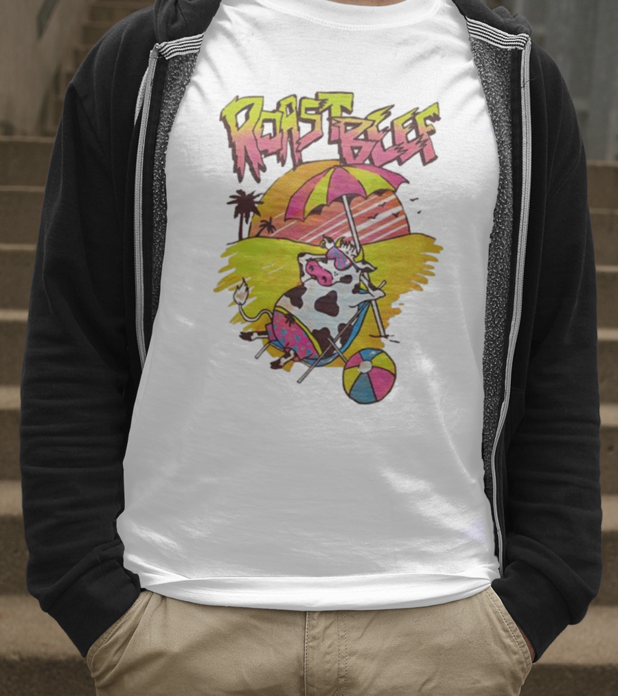 Roast Beef Sunbathing Cow Graphic Gaten Matarazzo Dustin Stranger Things T-Shirt