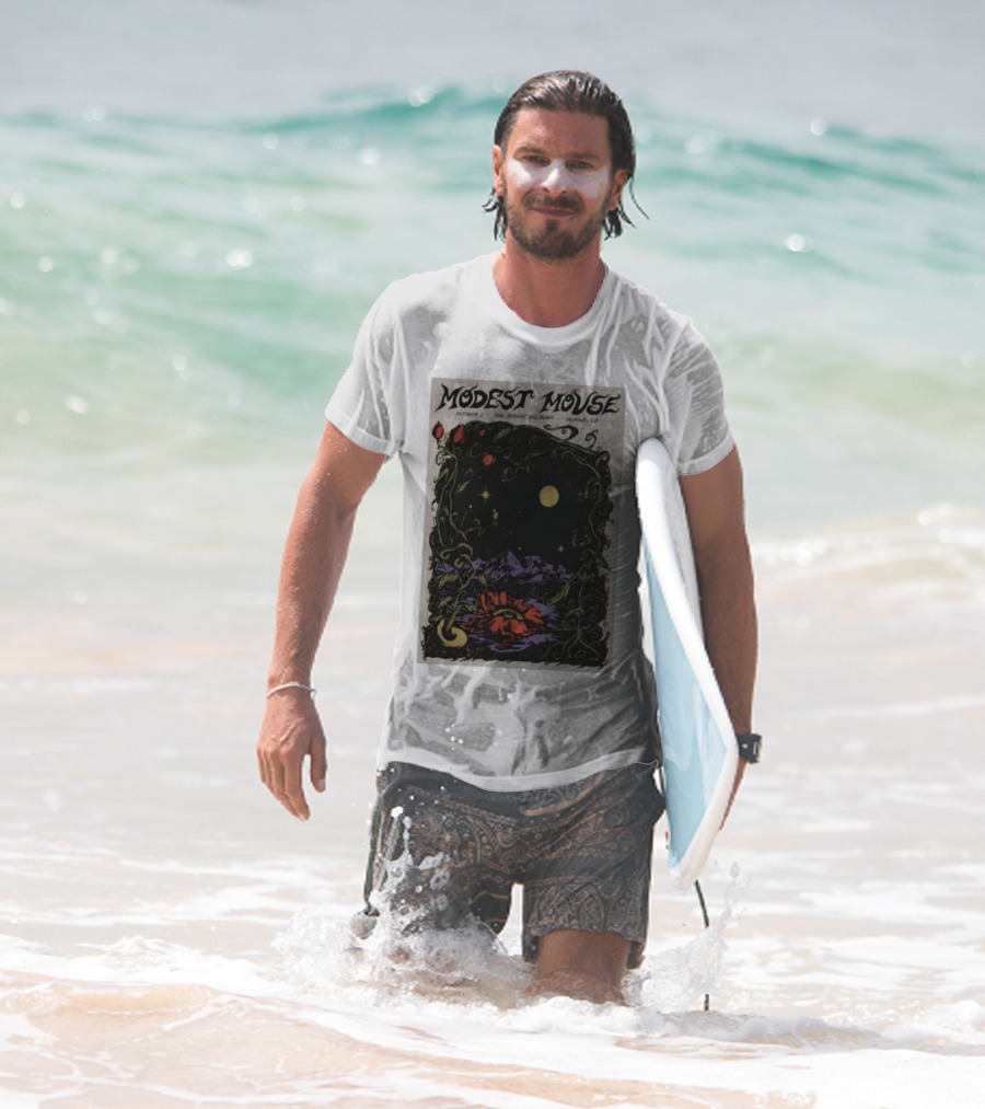 Modest Mouse October 1 The Mission Ballroom Denver CO Moonlit Floral Mountain T-Shirt