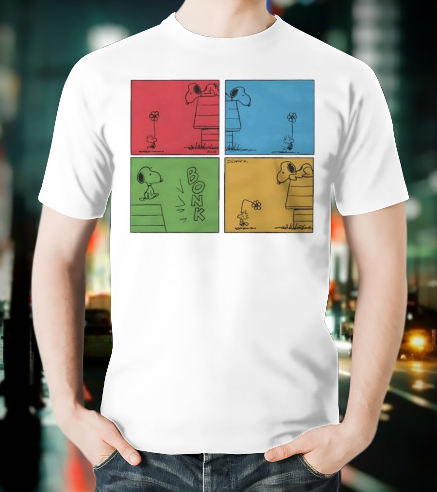 Snoopy And Woodstock Comic Panels Bonk Series By Schulz T-Shirt
