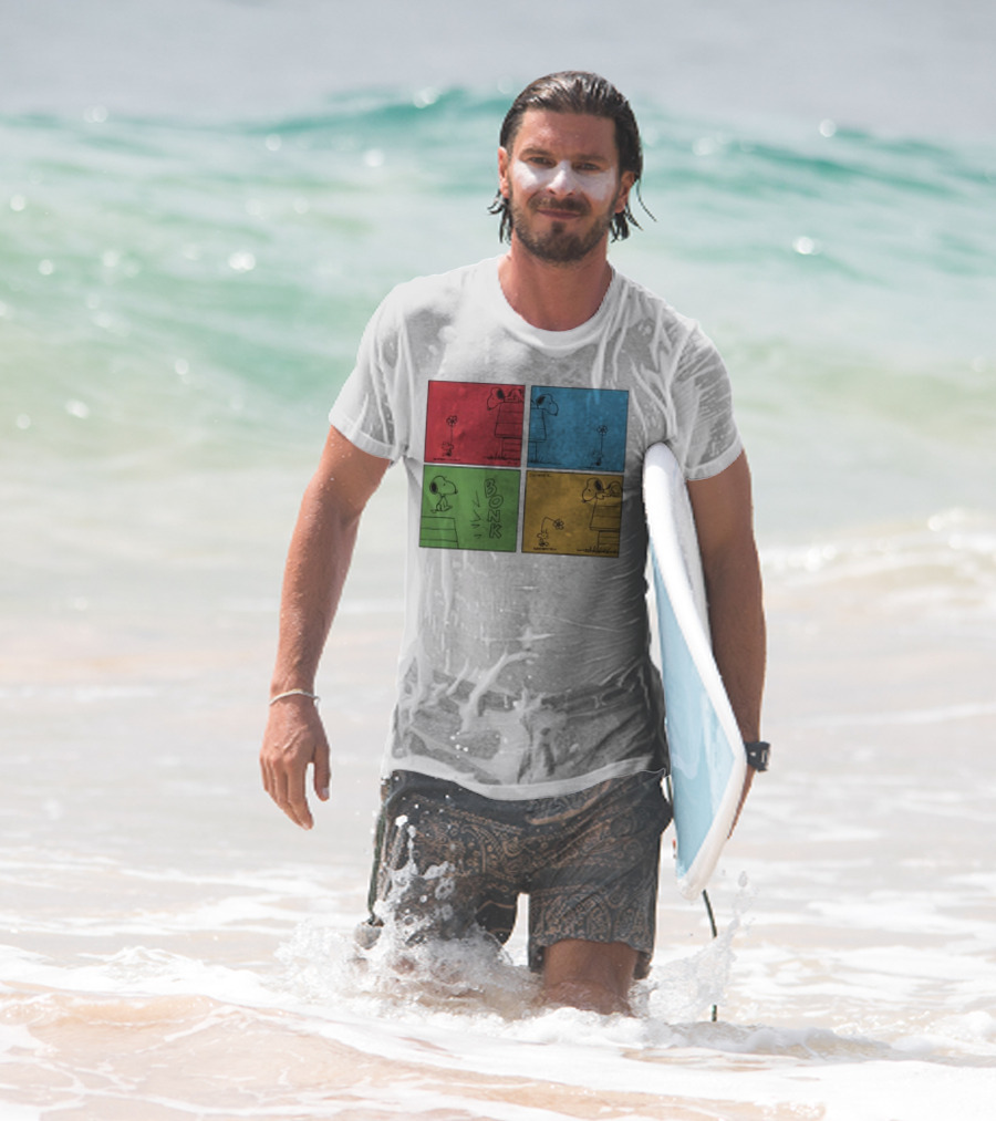 Snoopy And Woodstock Comic Panels Bonk Series By Schulz T-Shirt