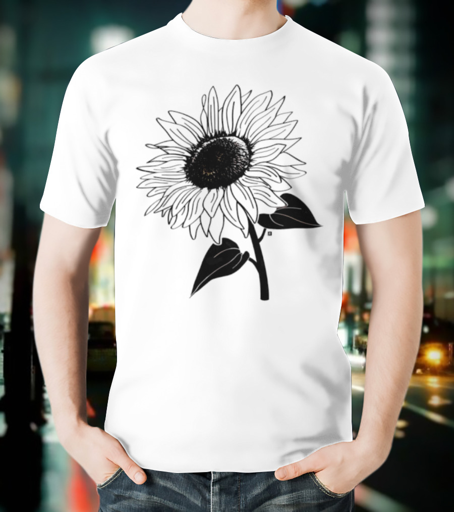 Sunflower Beautiful Botanical Art T-Shirt