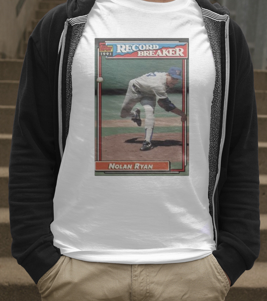 Topps 1991 Nolan Ryan Texas Rangers Record Breaker MLB T-Shirt