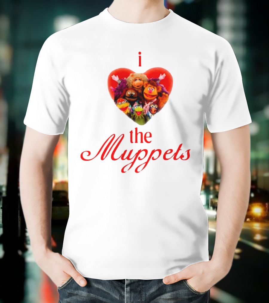 I Love The Muppets Characters Heart Group Image T-Shirt
