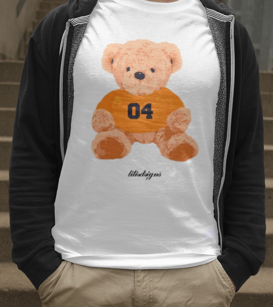 Lilisdsigns 04 Teddy Bear Plush Toy In Orange T-Shirt