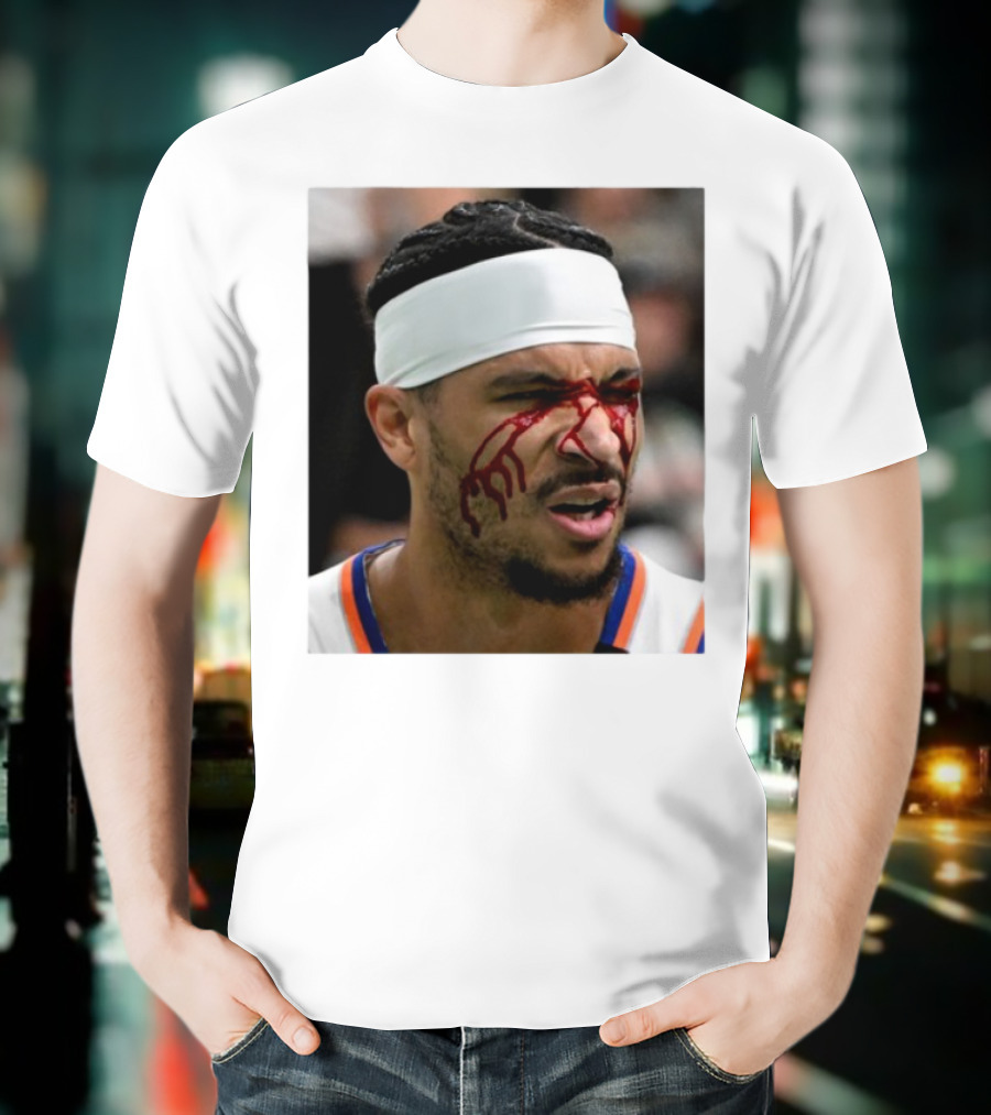 Limited Edition Josh Hart New York Knicks Elbowed Face Moment T-Shirt