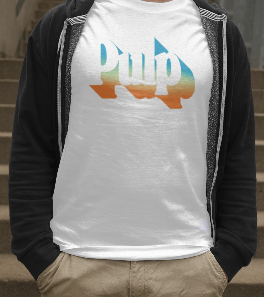 Pulp Sunset Ombre Text Style T-Shirt