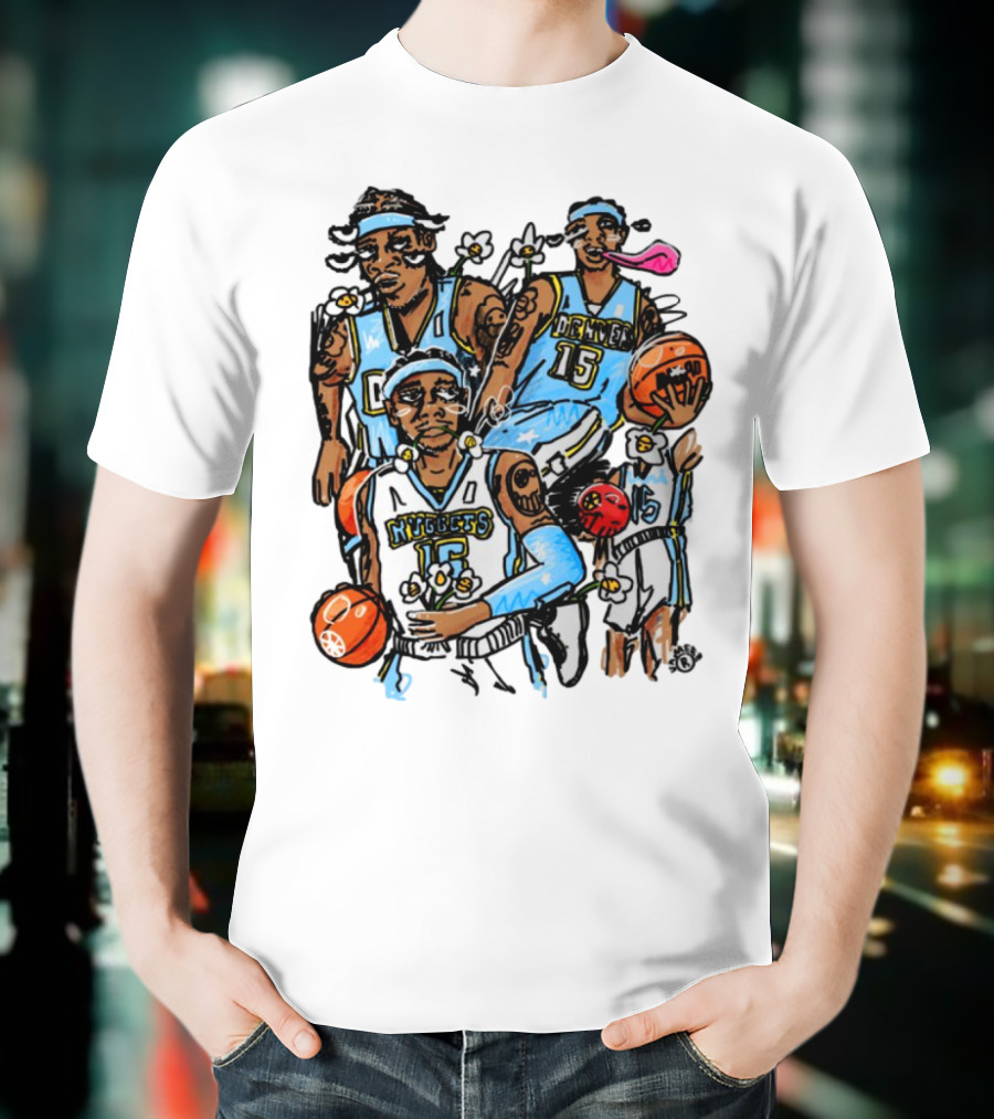 Vxmeee Doodle Melo Nuggets 15 Denver Basketball T-Shirt