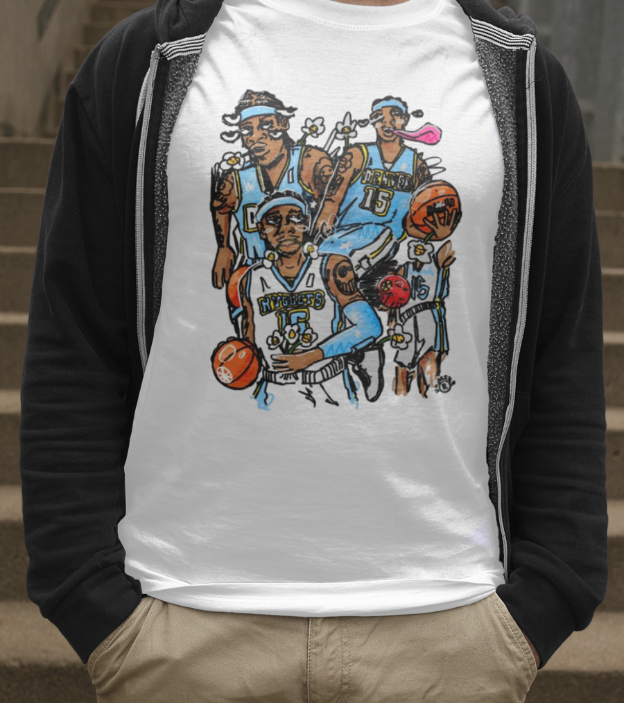 Vxmeee Doodle Melo Nuggets 15 Denver Basketball T-Shirt