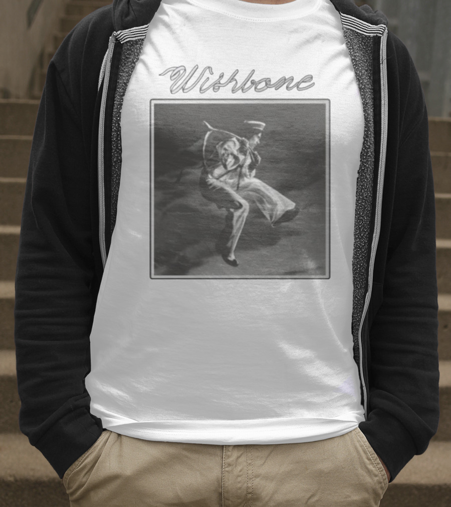 Wishbone Sailor Jumping Album Cover Black And White T-Shirt