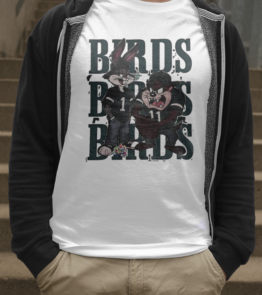 Bugs Taz Birds Dye Hard Philly Jalen Hurts A.J. Brown Philadelphia Eagles NFL T-Shirt