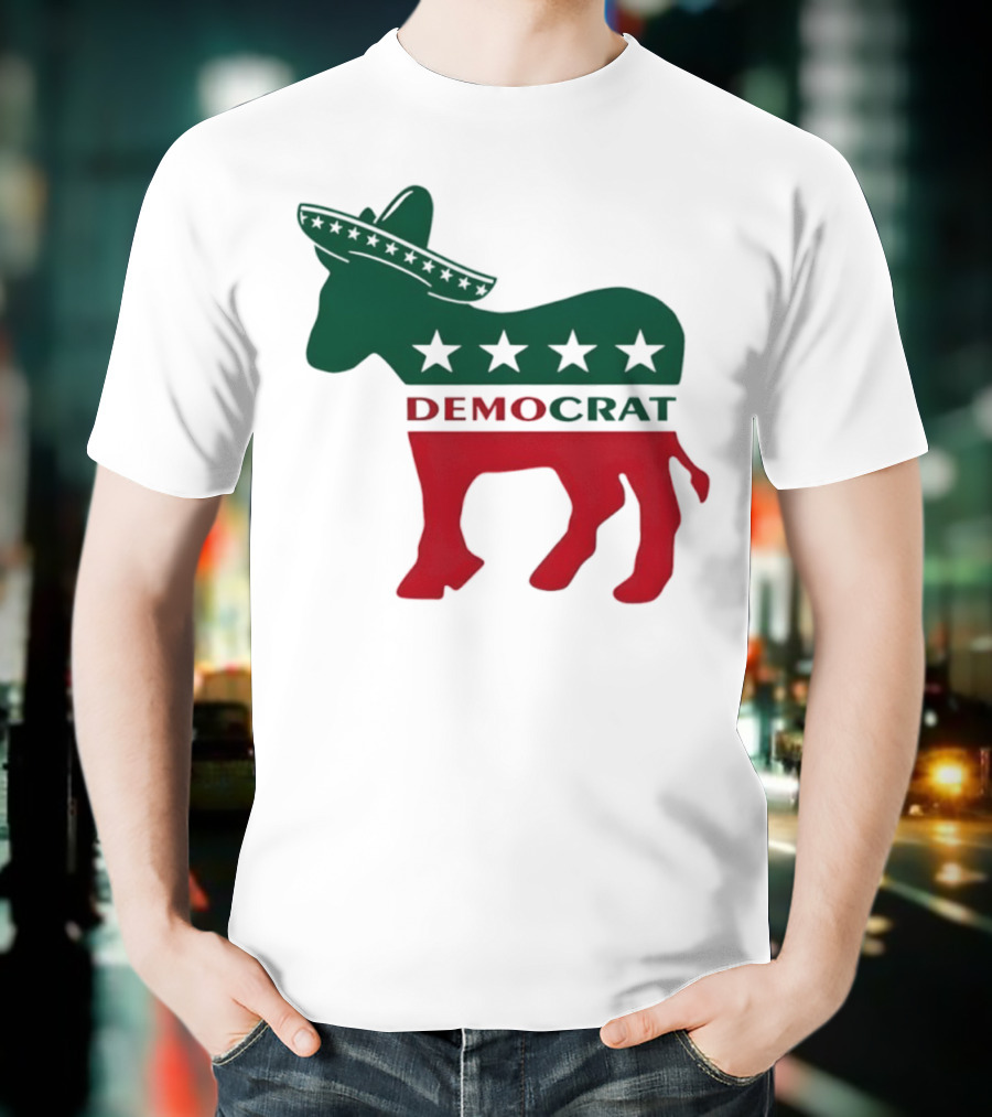 Democrat Donkey Sombrero Stars Cinco De Mayo Celebration T-Shirt