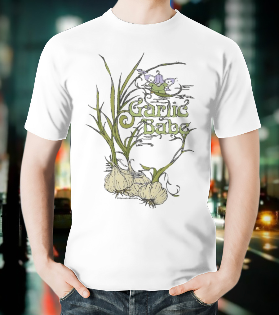 Hannah Michelle Garlic Babe Fairy Illustration T-Shirt