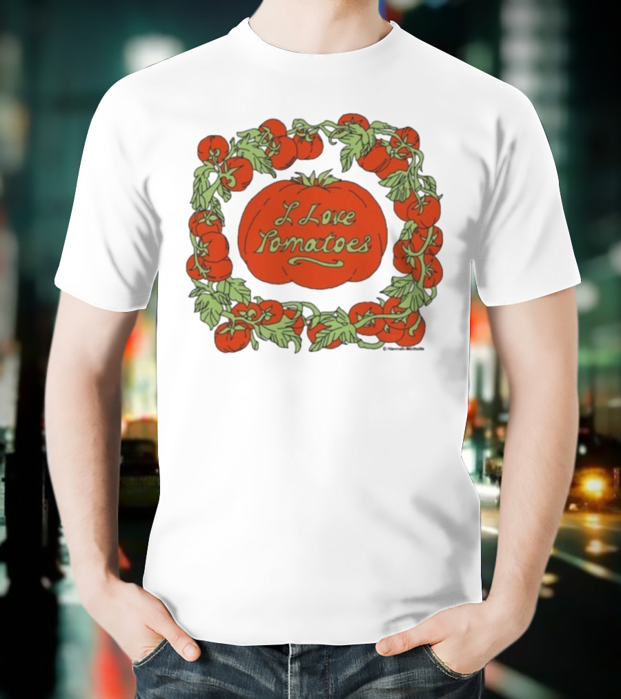 Hannah Michelle I Love Tomatoes Vine Wreath T-Shirt