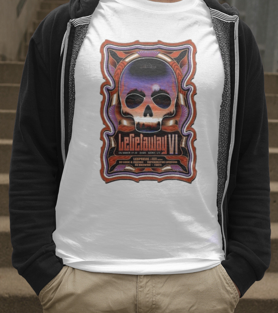 LeGetaway VI Lespecial October 17-19 2025 Kent CT Skull DJ Logic Supersillyus Lifeband T-Shirt