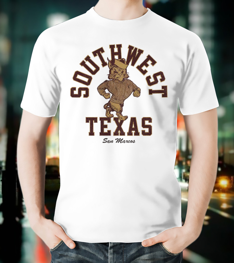 Southwest Texas San Marcos Bobcats Vintage Mascot T-Shirt