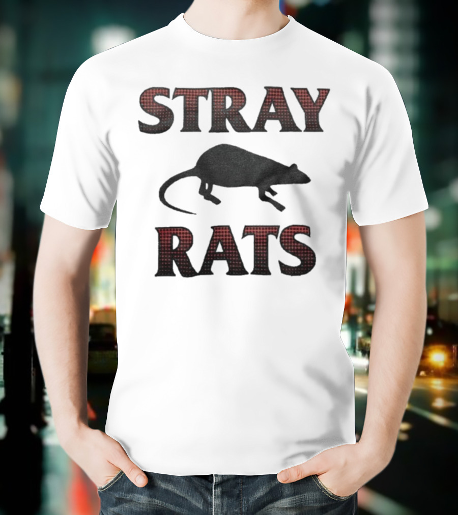 Stray Rats Rodenticide Halftone Dark Rat Silhouette T-Shirt