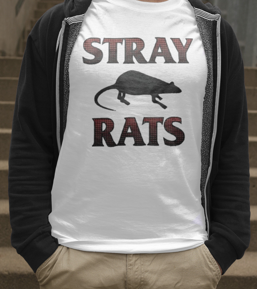 Stray Rats Rodenticide Halftone Dark Rat Silhouette T-Shirt